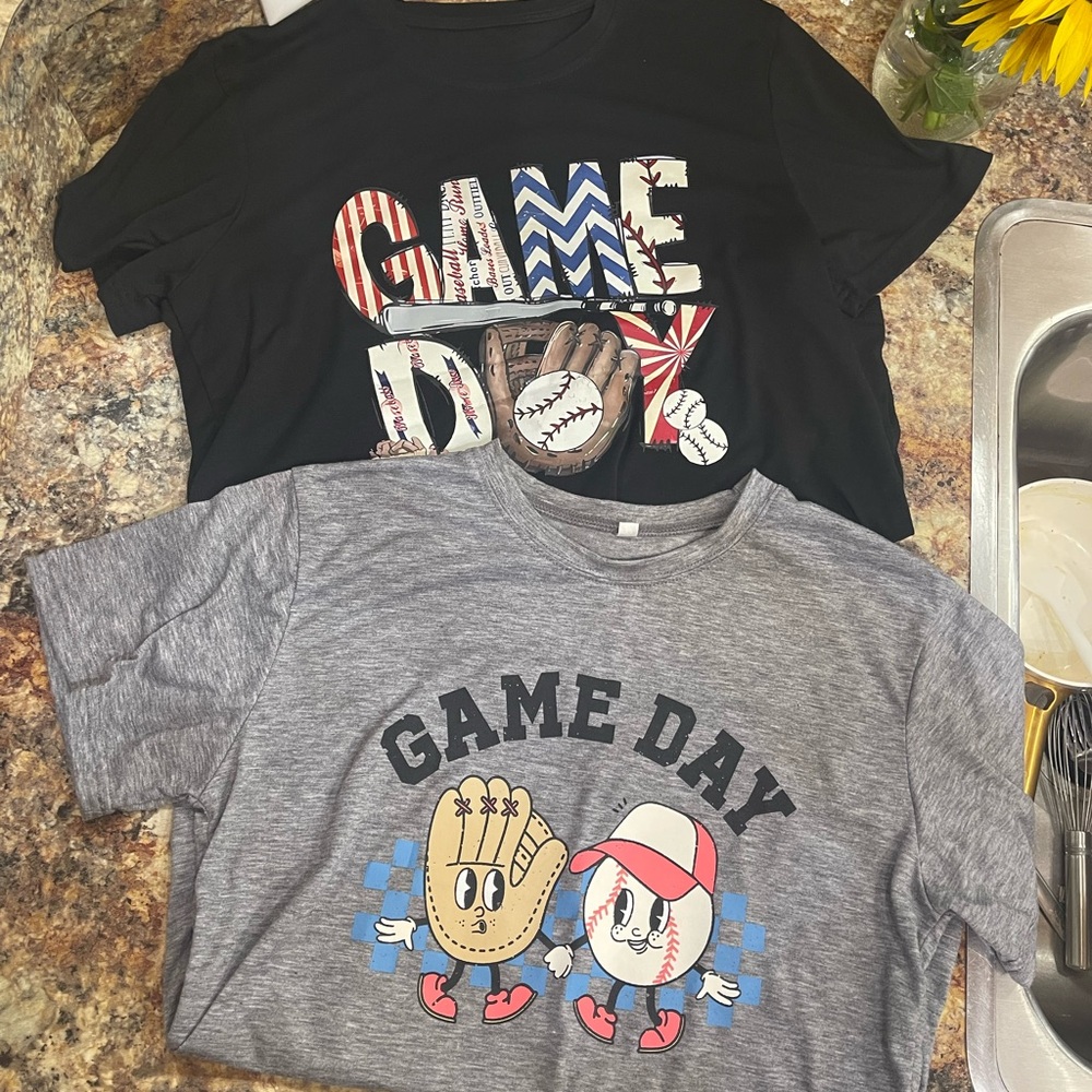 Baseball Game Day women’s T-Shirts - Black and Gray
